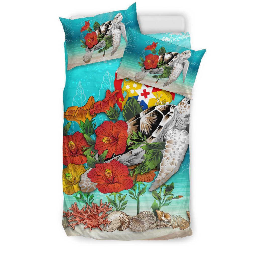 Tonga Bedding Set - Ocean Turtle Hibiscus - Vibe Hoodie Shop