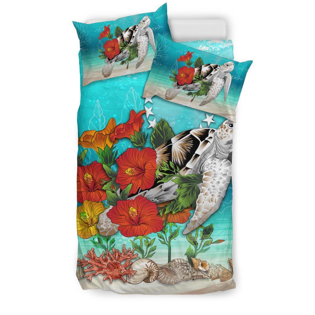 Cook Islands Bedding Set - Ocean Turtle Hibiscus - Vibe Hoodie Shop