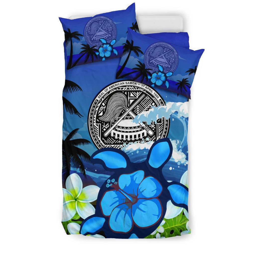 American Samoa Bedding Set Turtle Hibiscus - Vibe Hoodie Shop