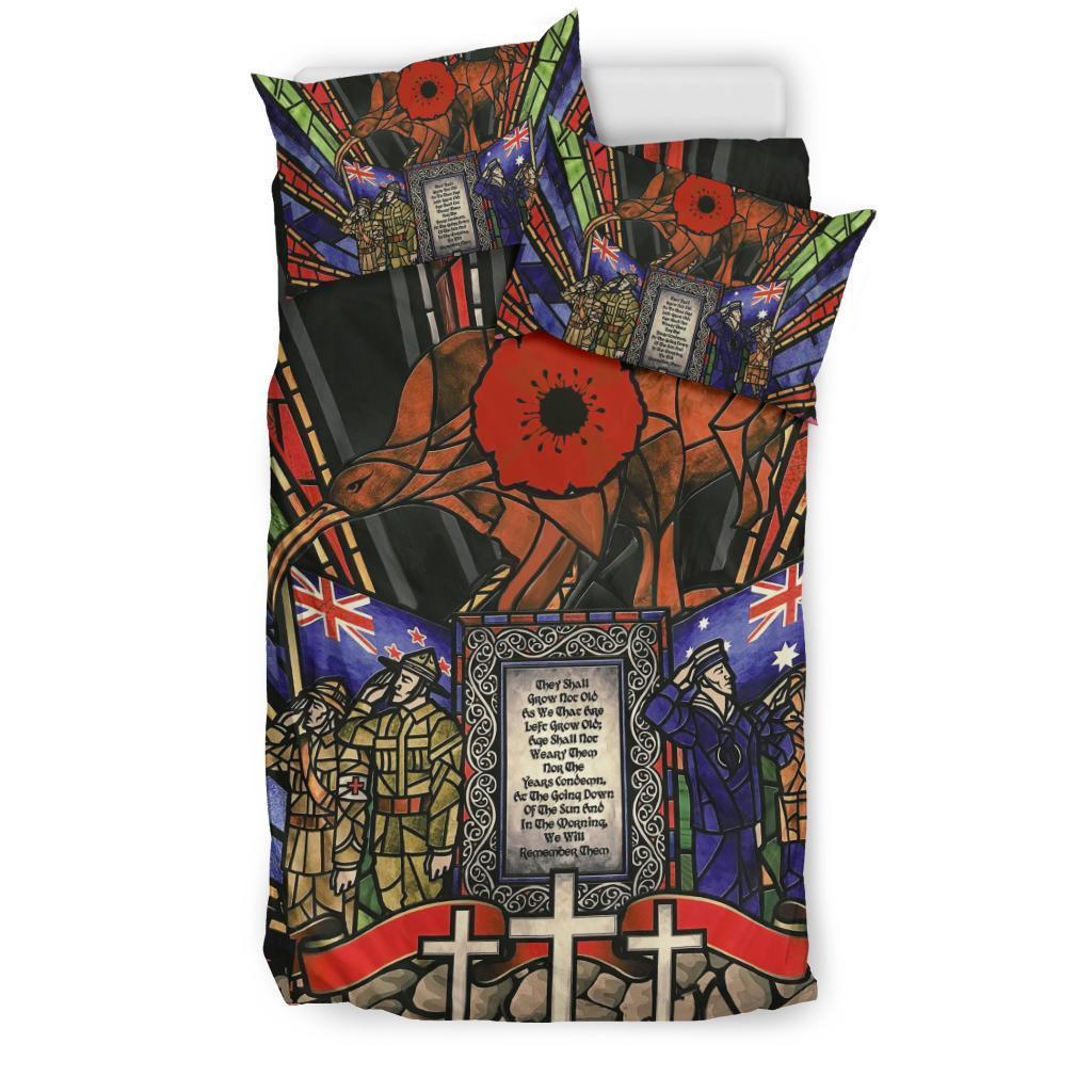 New Zealand Bedding Set, ANZAC Day Lest We Forget Australia Duvet Cover And Pillow Case - Vibe Hoodie Shop