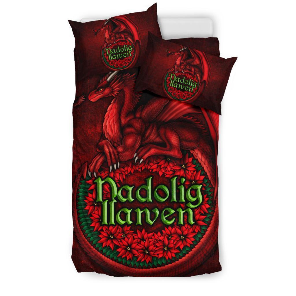 Wales Bedding Set - Christmas Dragon - Vibe Hoodie Shop