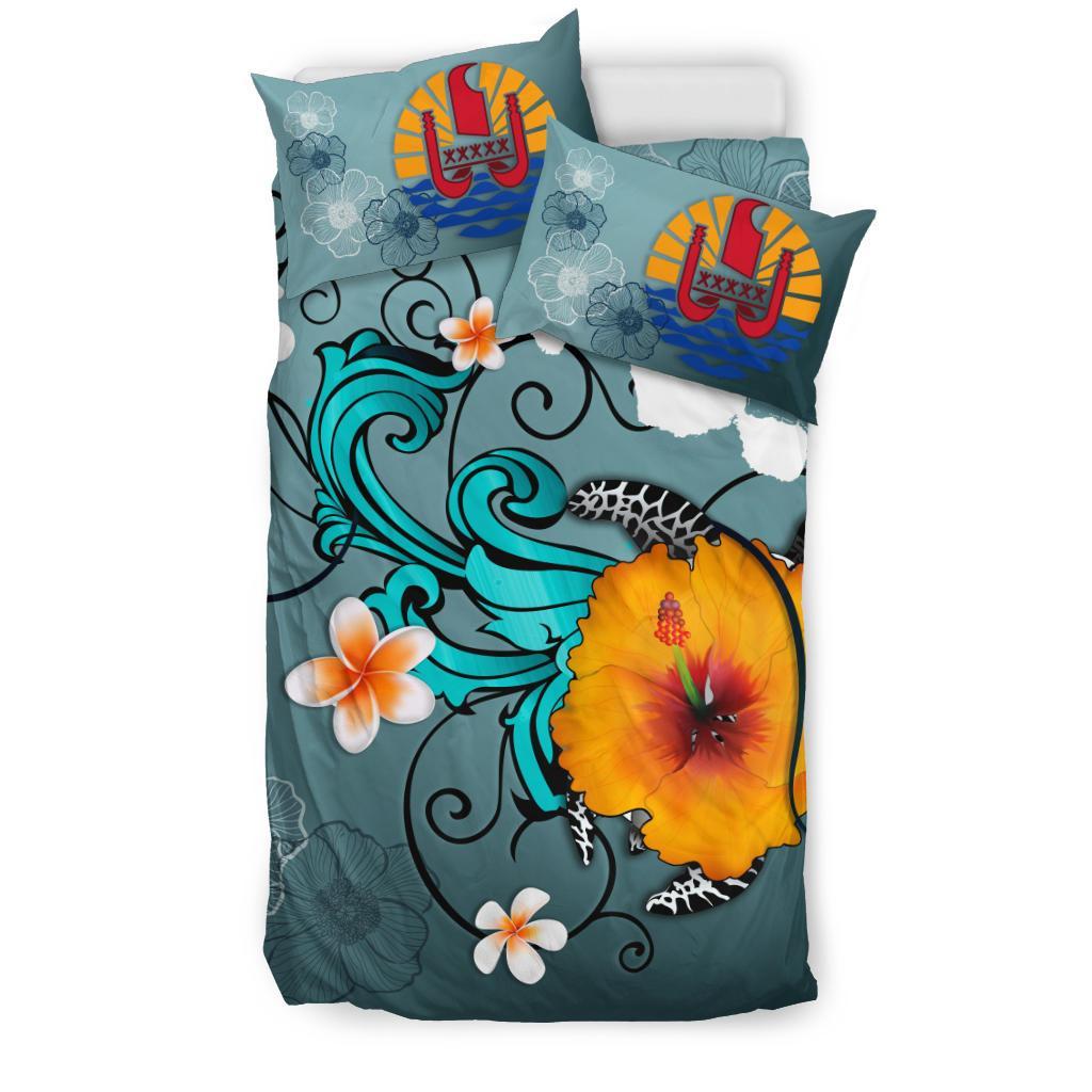 Tahiti Bedding Set - Map Turtle Hibiscus - Vibe Hoodie Shop