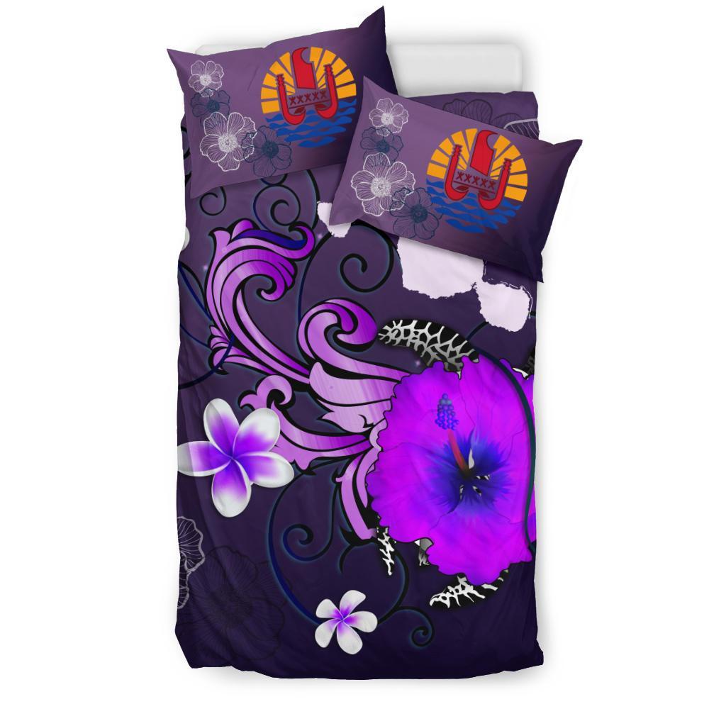 Tahiti Bedding Set - Map Turtle Hibiscus - Vibe Hoodie Shop