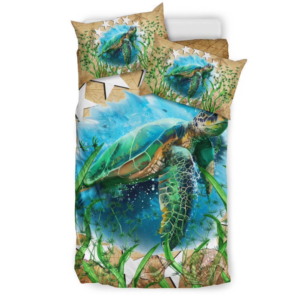 Cook Islands Bedding Set Sea Turtle Vintage - Vibe Hoodie Shop