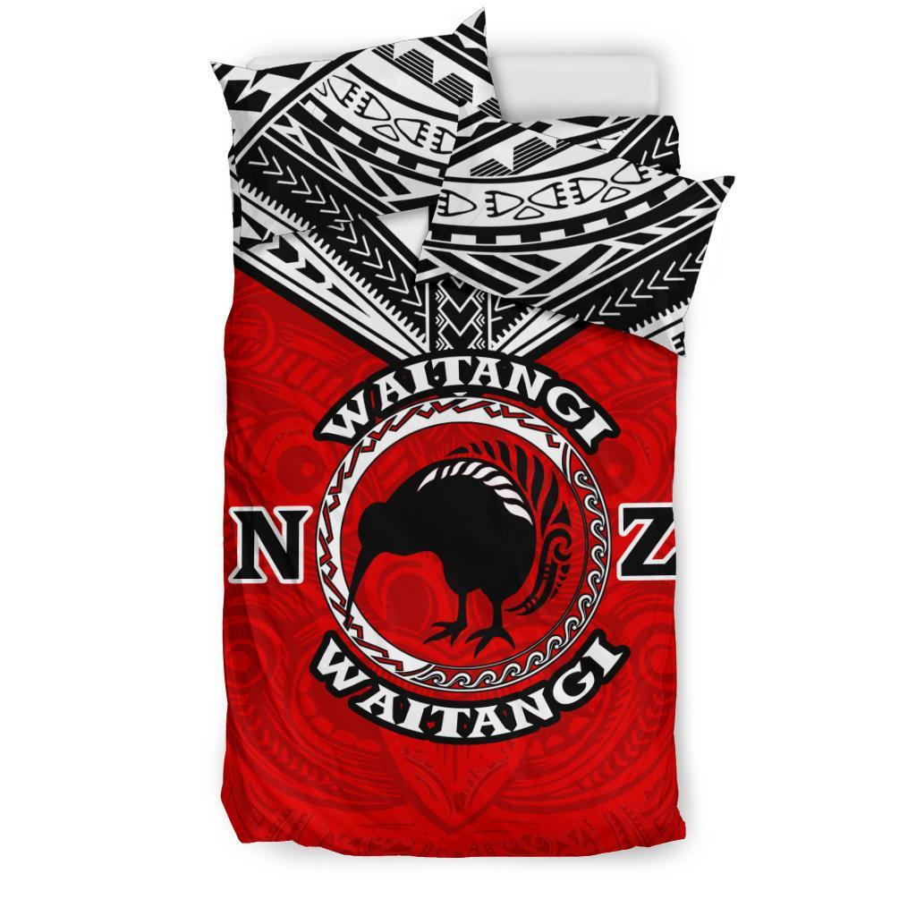 New Zealand Maori Bedding Set Waitangi Day - Red - Vibe Hoodie Shop