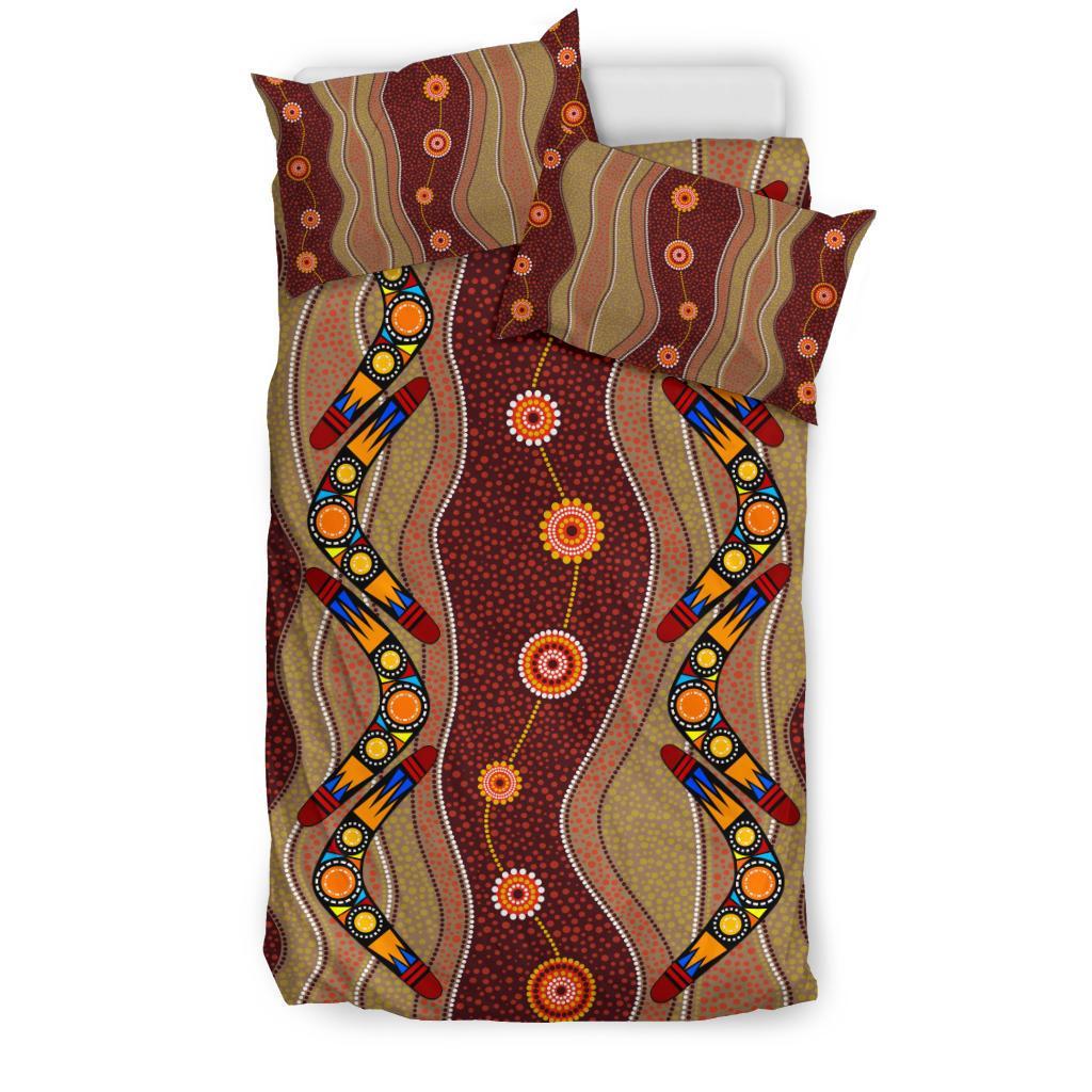 Aboriginal Bedding Sets, Boomerang Patterns Circle Art - Vibe Hoodie Shop