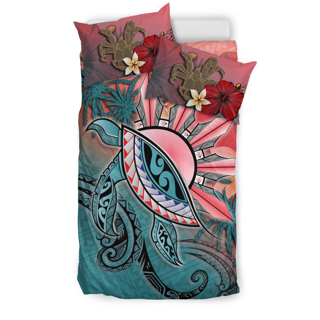 Niue Bedding Set - Polynesian Turtle And Sun - Vibe Hoodie Shop