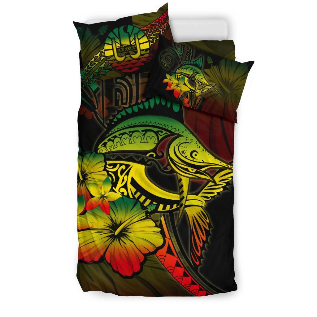 Tahiti Bedding Set - Reggae Marlin and Hibiscus - Vibe Hoodie Shop