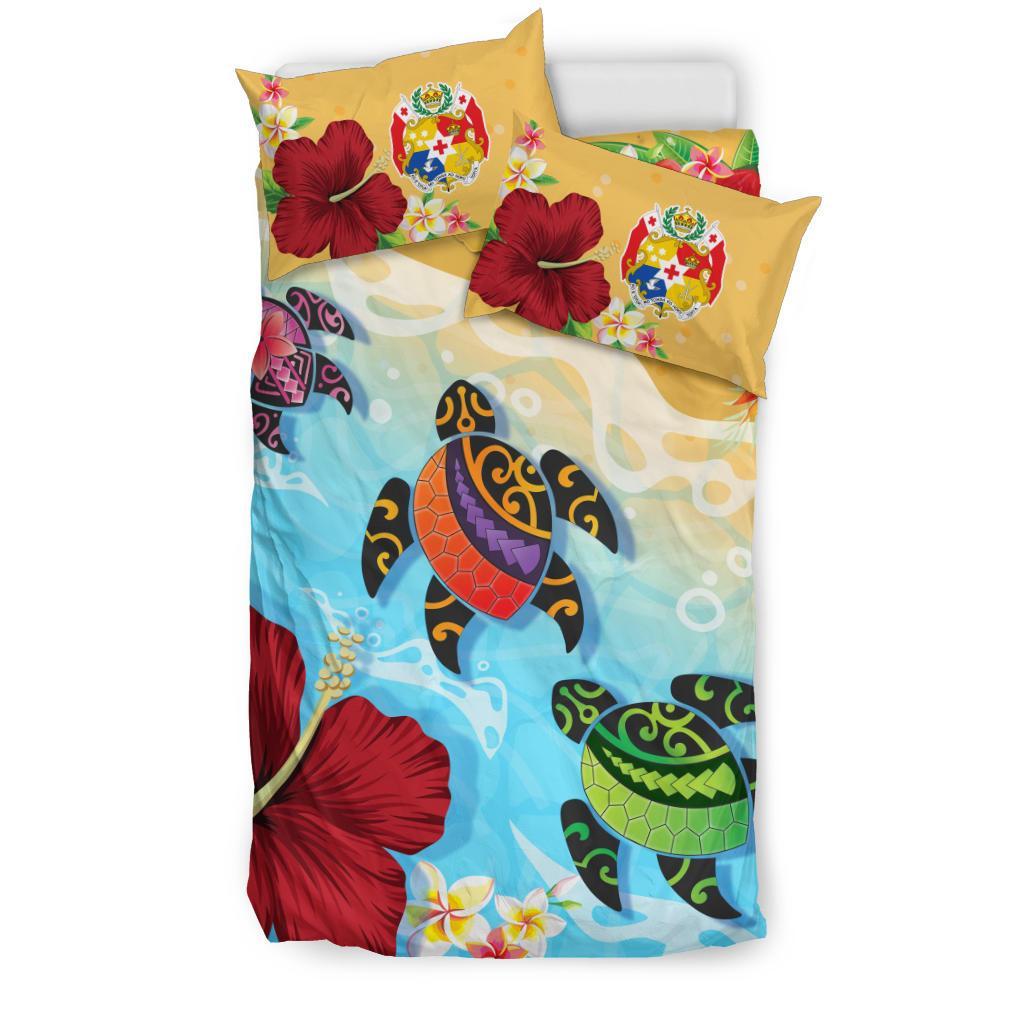 Tonga Duvet Covers - Turtle Polynesian Hibiscus - Vibe Hoodie Shop