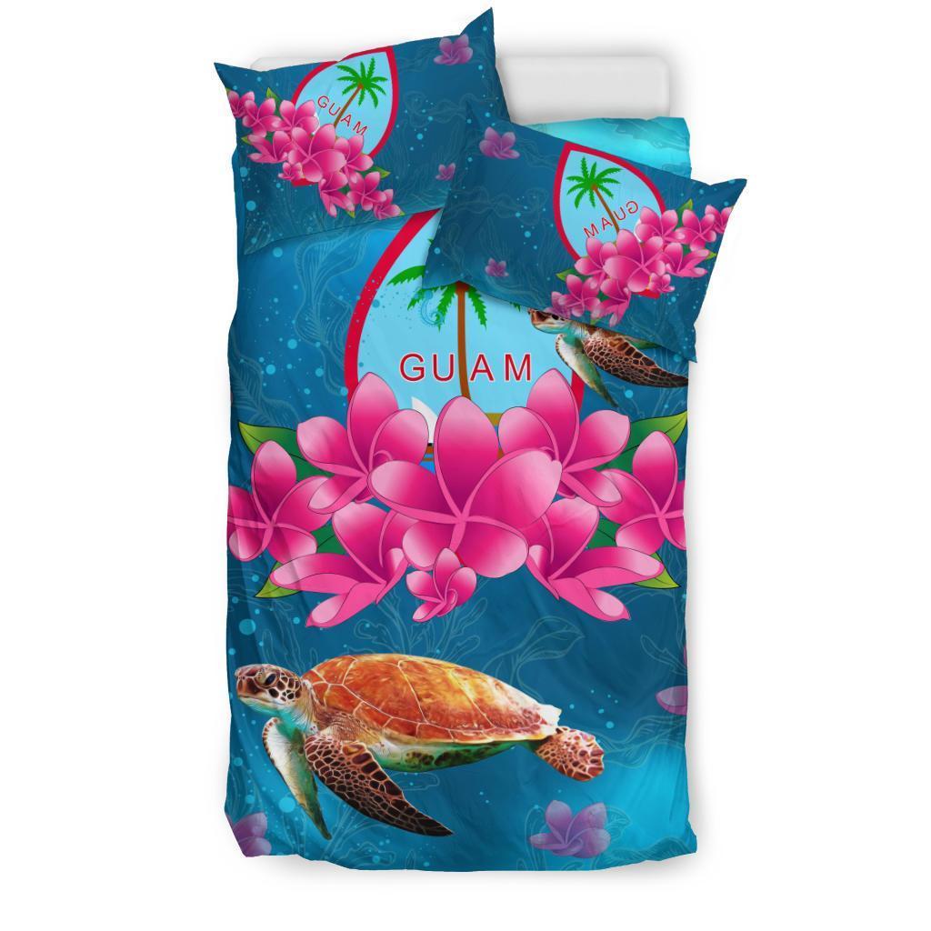 Guam Plumeria Kanaka Turtle Sea Bedding Set - AH - Vibe Hoodie Shop