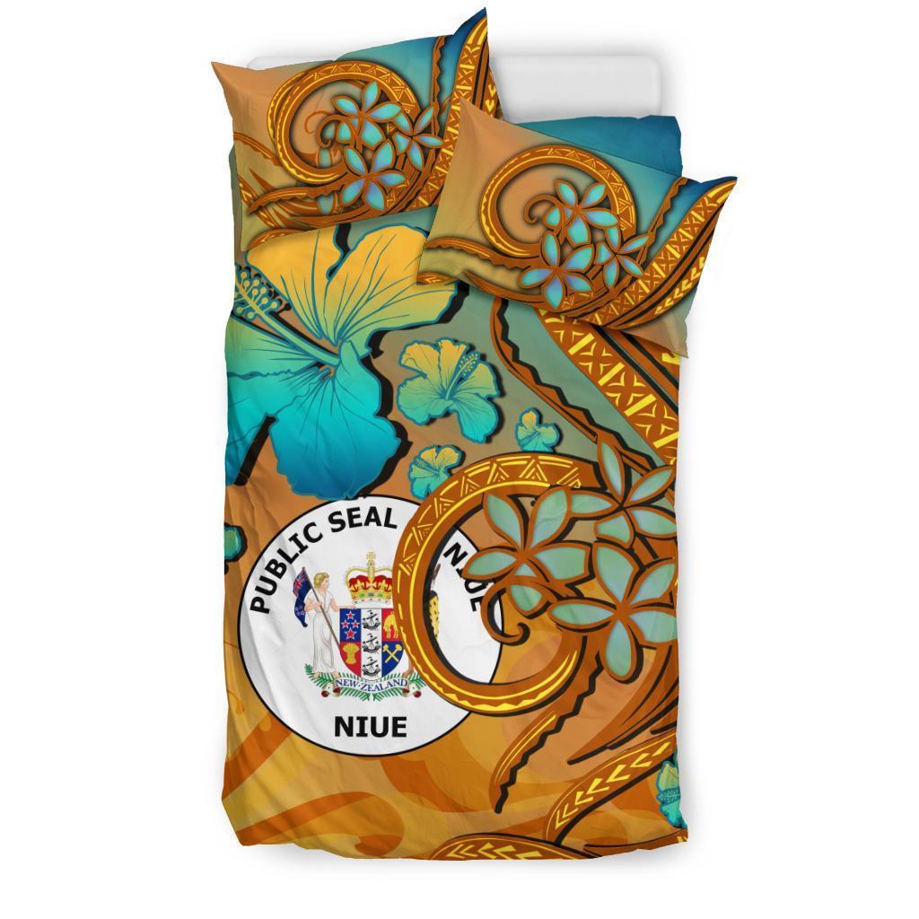 Niue Polynesian Bedding Set Sunset Glow - Vibe Hoodie Shop