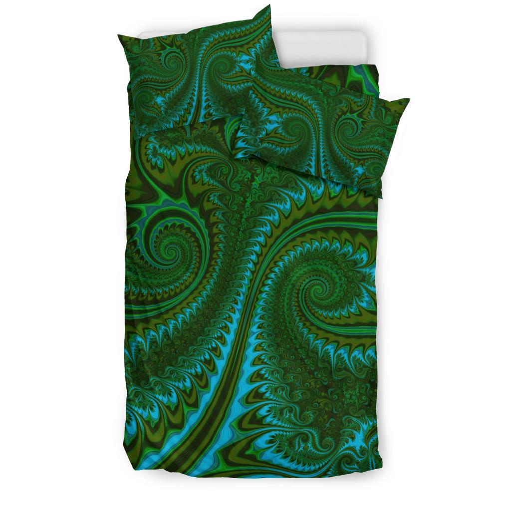 New Zealand Bedding Set, Koru Fern Duvet Cover And Pillow Case - Abstract Style 02 - Vibe Hoodie Shop