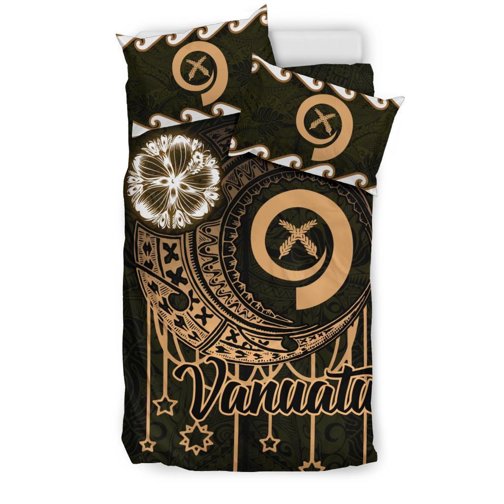 Vanuatu Bedding Set, Polynesian Duvet Cover And Two Pillow Cases - Vibe Hoodie Shop