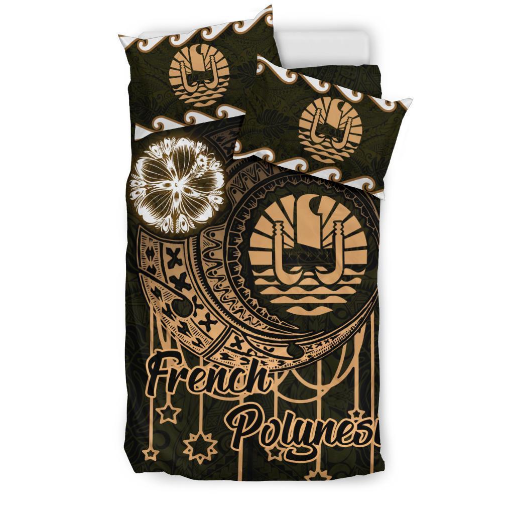 French Polynesia Bedding Set, Polynesian Duvet Cover and Two Pillow Cases - Vibe Hoodie Shop