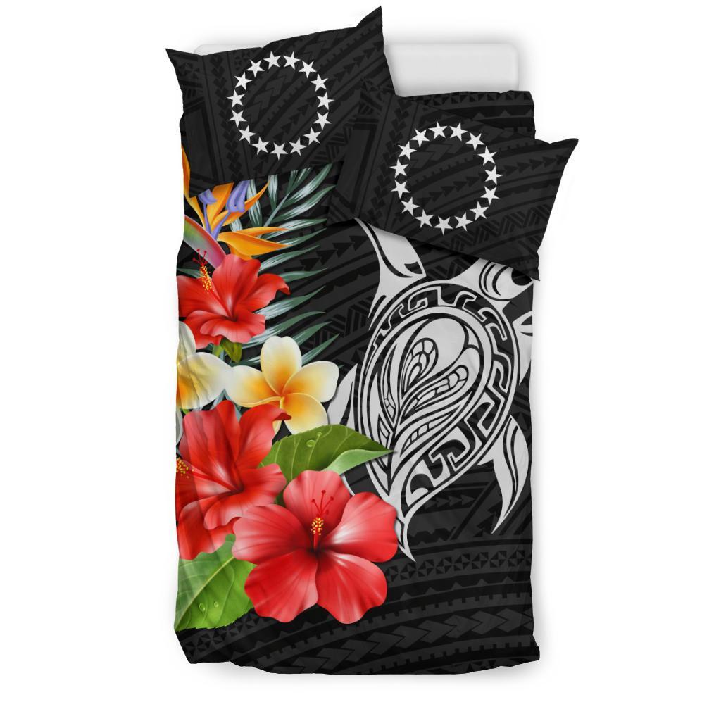 Cook Islands Bedding Set - Polynesia Hibiscus And Plumeria - Vibe Hoodie Shop