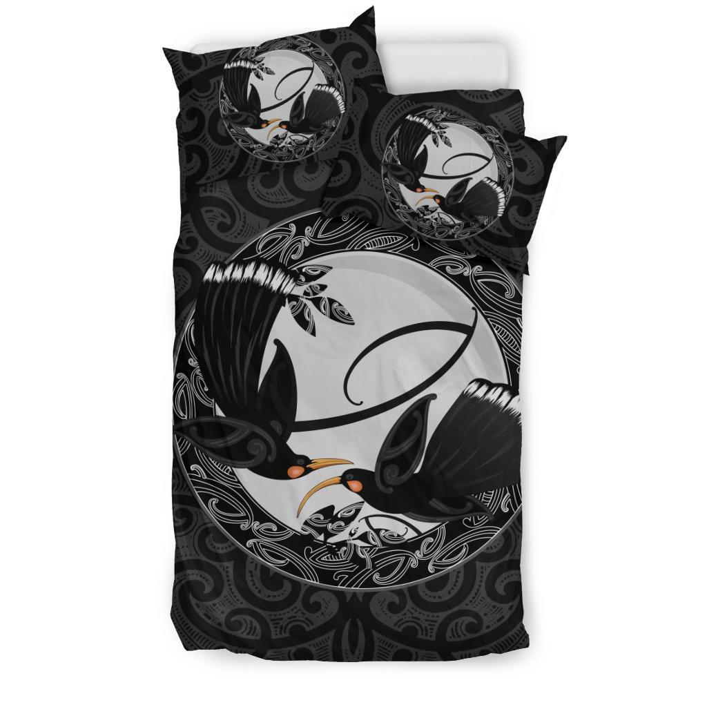 New Zealand Huia Bird, Maori Bedding Set - Vibe Hoodie Shop