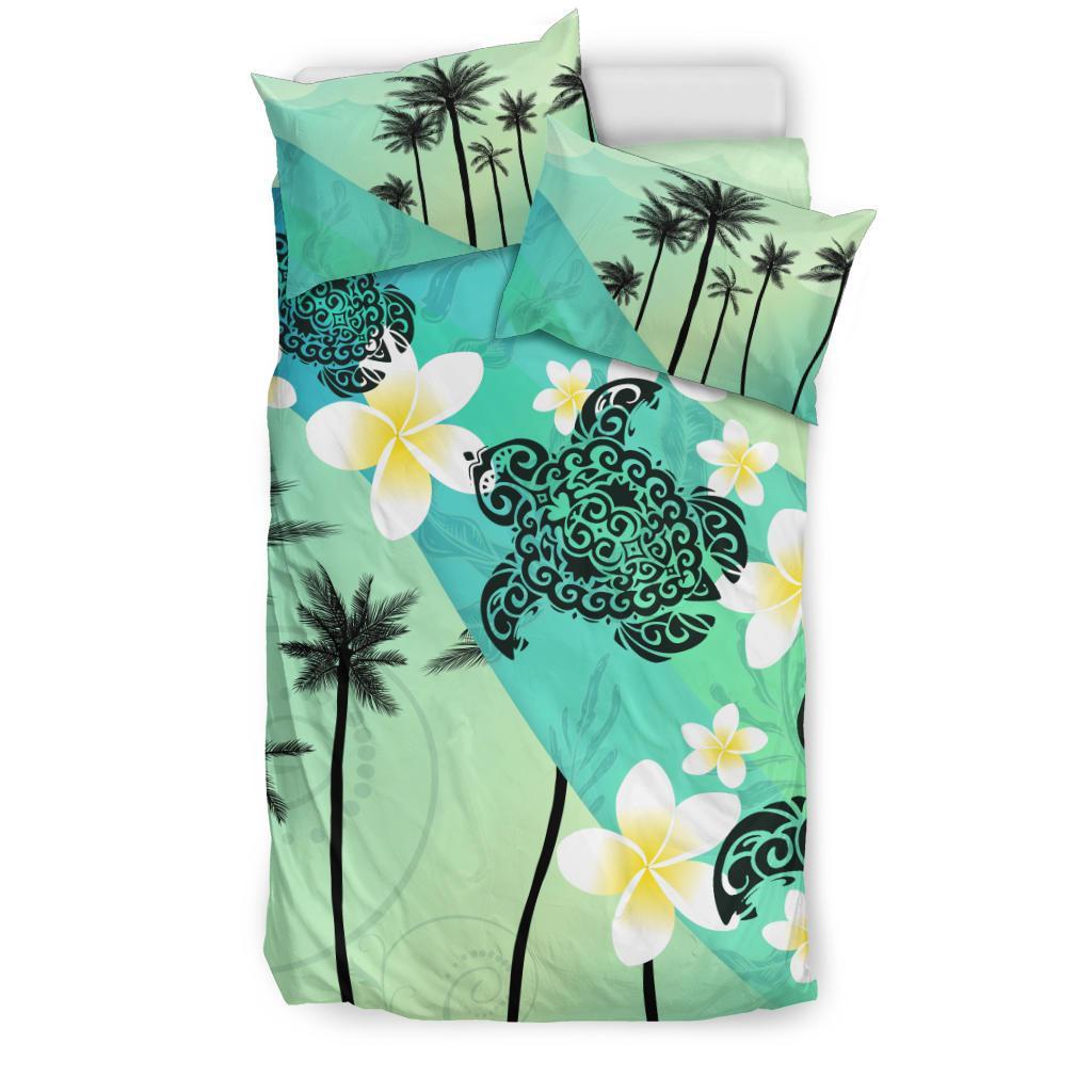 Turtle Plumeria Bedding Set - Vibe Hoodie Shop