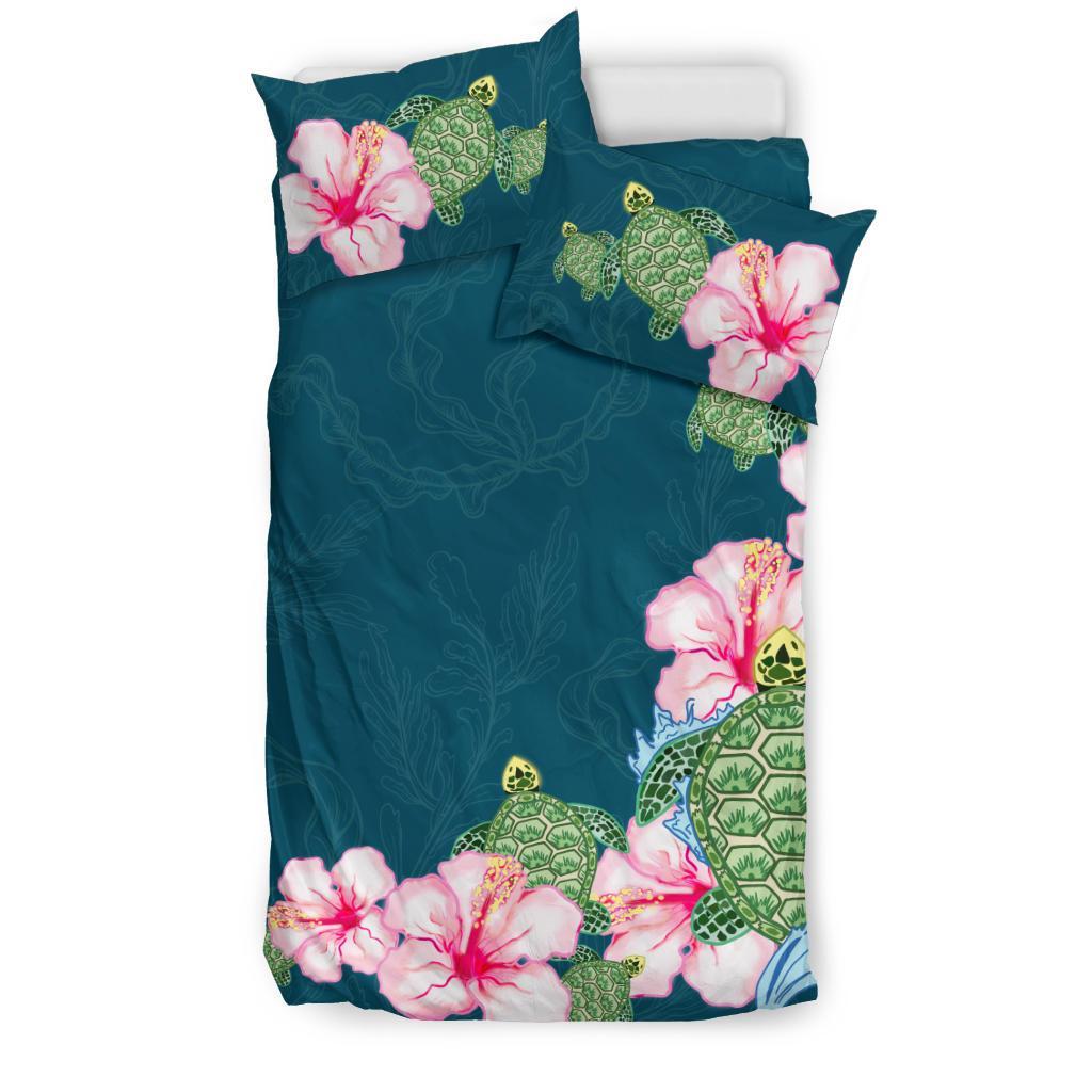 Hibiscus Turtle Bedding Set - Vibe Hoodie Shop