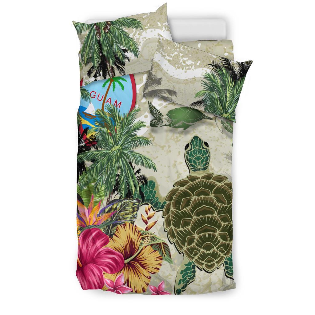 Guam Bedding Set Turtle Polynesian Hibiscus - Vibe Hoodie Shop