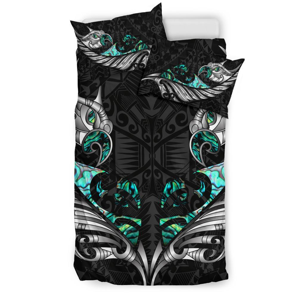 New Zealand Bedding Set Manaia Paua Fern Wing - White - Vibe Hoodie Shop