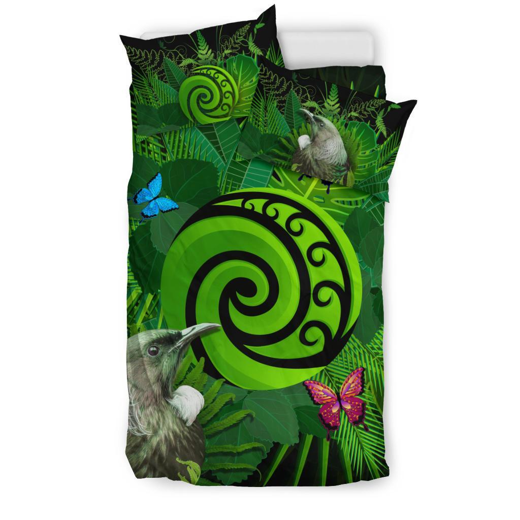 New Zealand Bedding Set Koru Fern Mix Tui Bird - Tropical Floral - Vibe Hoodie Shop