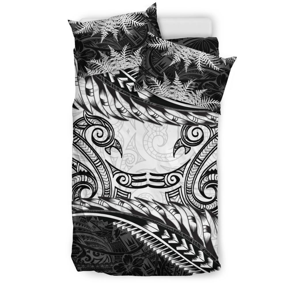 New Zealand Bedding Set Manaia Maori - Silver Fern Duvet Cover - Vibe Hoodie Shop