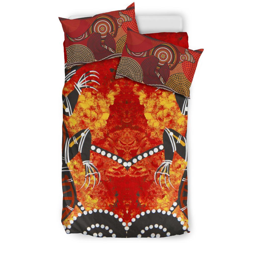 Aboriginal Bedding Set Crocodile, Kangaroo Dot Painting Art - Vibe Hoodie Shop