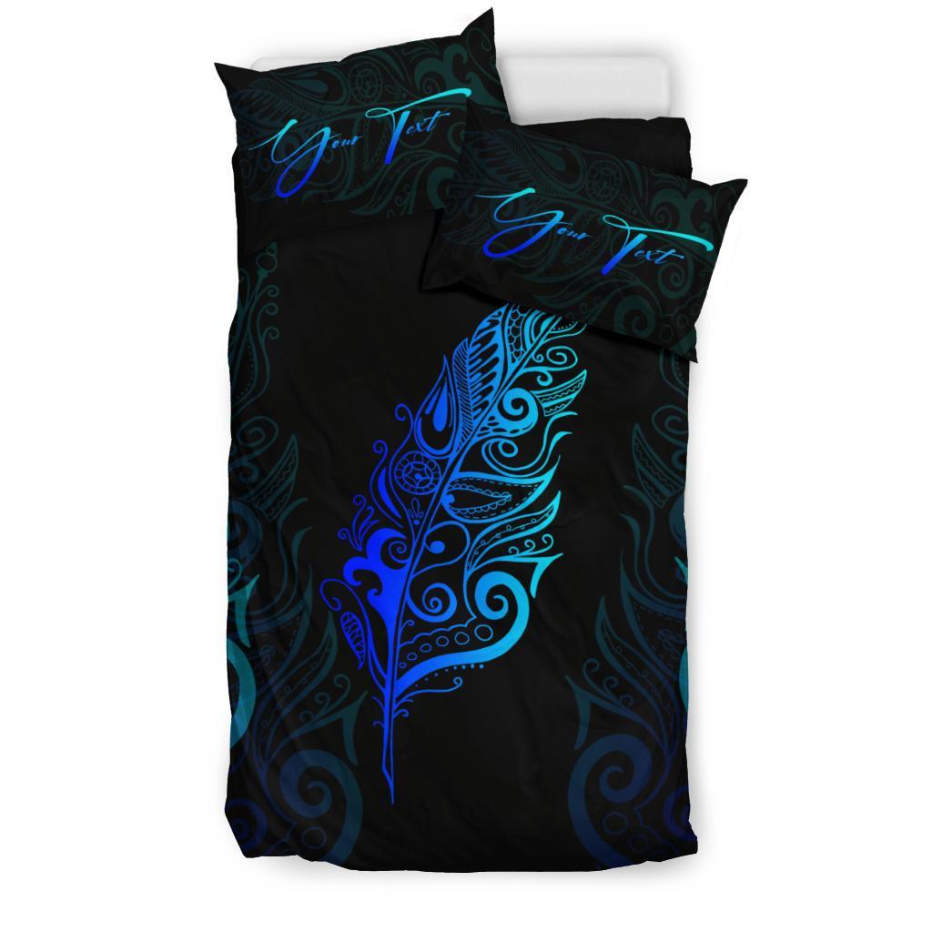 Signature Custom, Light Silver Fern Bedding Set Blue - Vibe Hoodie Shop