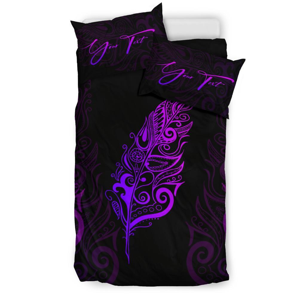 Signature Custom, Light Silver Fern Bedding Set Purple - Vibe Hoodie Shop