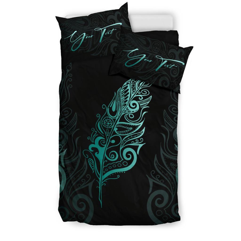 Signature Custom, Light Silver Fern Bedding Set Turquoise - Vibe Hoodie Shop