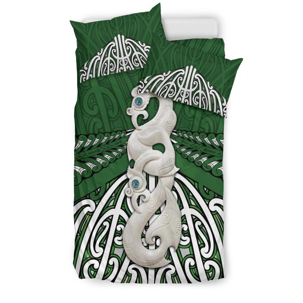 Maori Moko Tattoo Bedding Set, Manaia Pounamu - Vibe Hoodie Shop