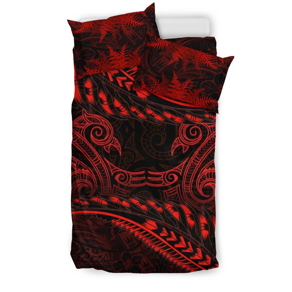 New Zealand Bedding Set Manaia Maori - Silver Fern Duvet Cover - Vibe Hoodie Shop