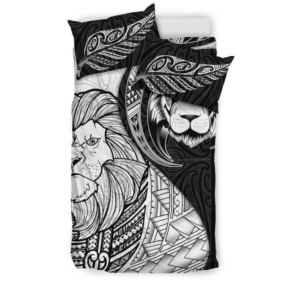 Lion Maori Tattoo, Silver Fern Bedding Set - Vibe Hoodie Shop