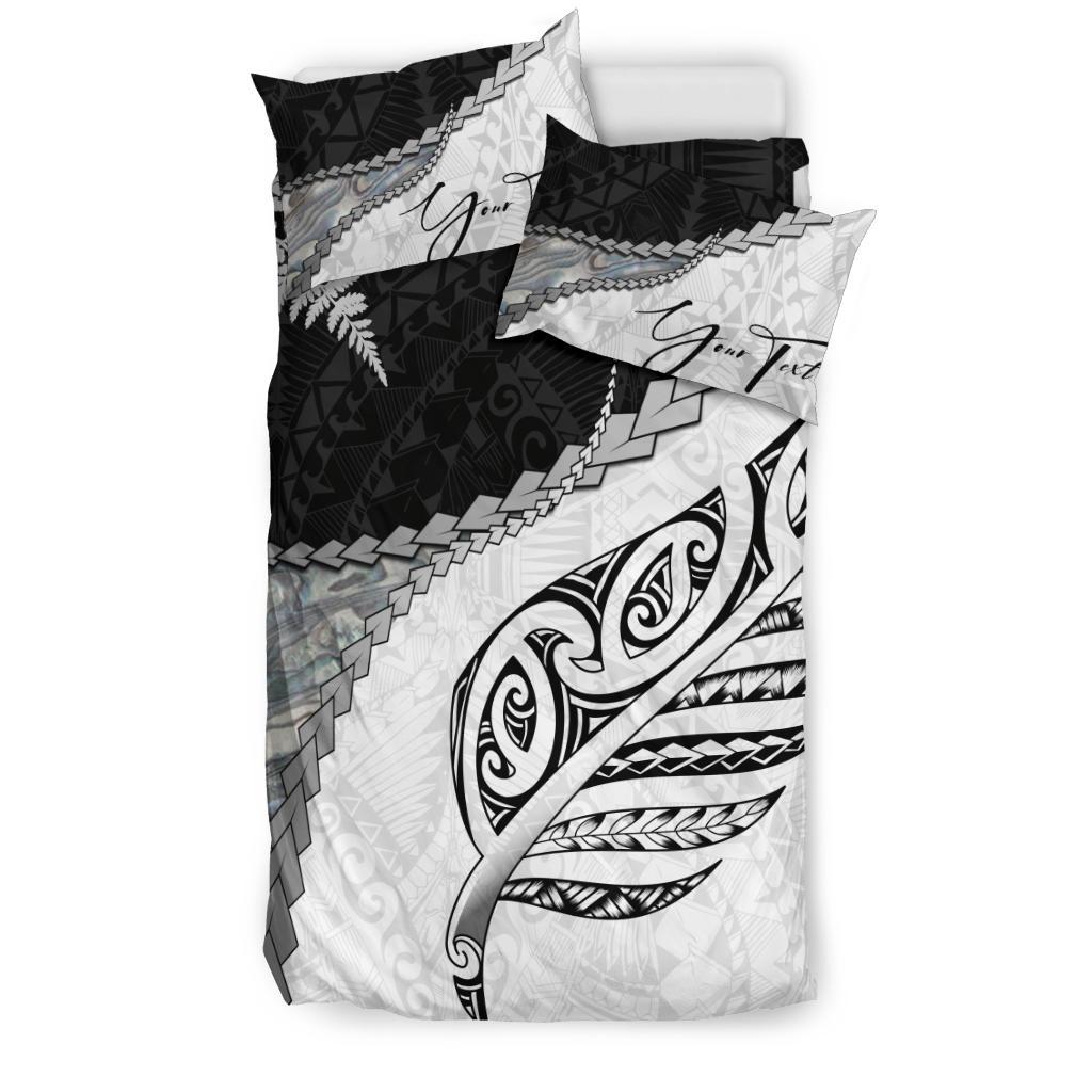 Signature Custom, Paua Shell Maori Silver Fern Bedding Set - Vibe Hoodie Shop