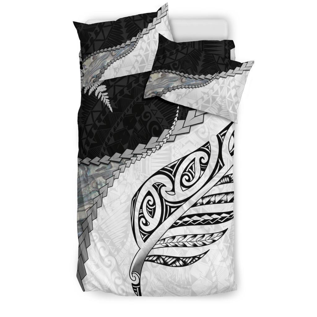 Paua Shell Maori Silver Fern Bedding Set - Vibe Hoodie Shop