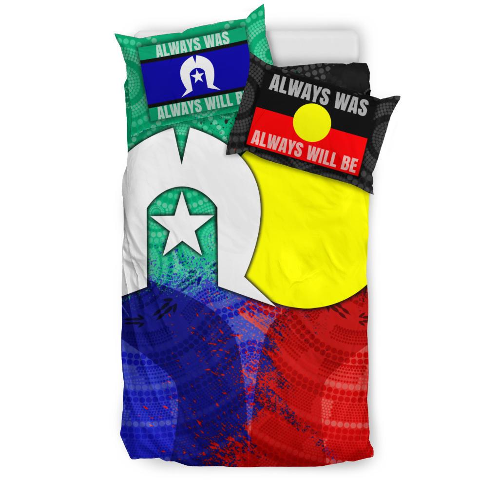 Aboriginal Bedding Set, Australia NAIDOC Week Indigenous Flag Style - Vibe Hoodie Shop