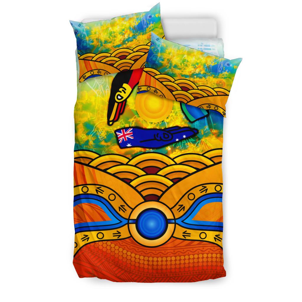 Aboriginal Bedding Set, Australia Kangaroo NAIDOC Week 2022 - Vibe Hoodie Shop