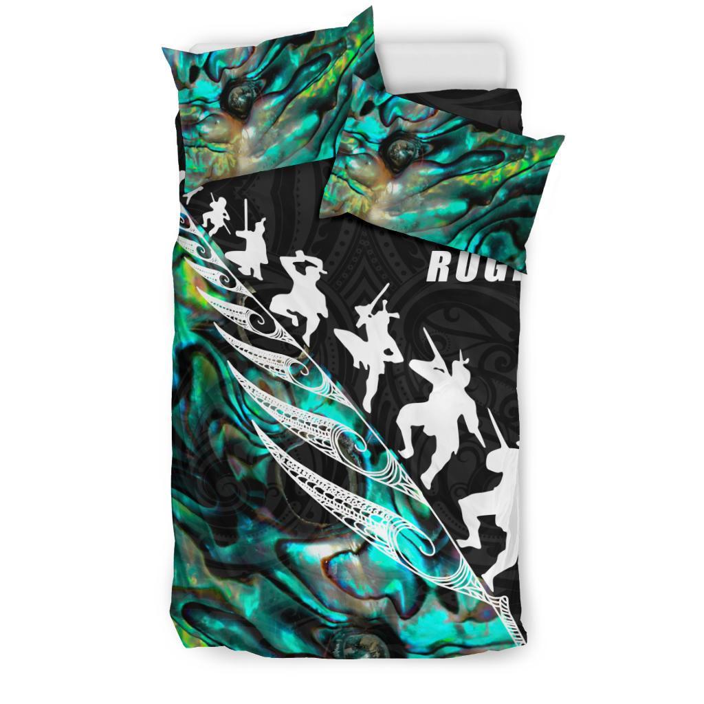 Aotearoa Rugby Haka Fern Paua Shell Bedding Set - Vibe Hoodie Shop