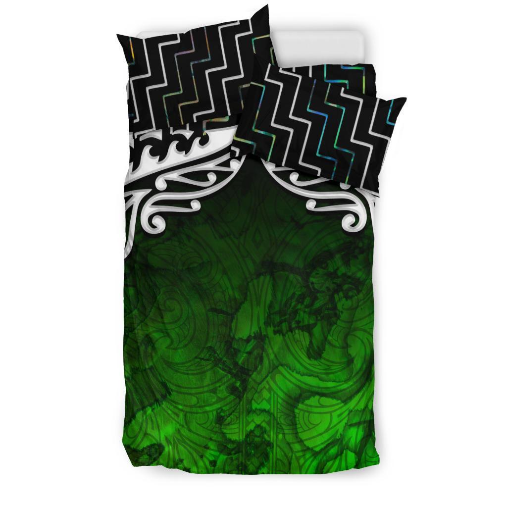 New Zealand Maori Silver Fern Poutama Bedding Set - Vibe Hoodie Shop