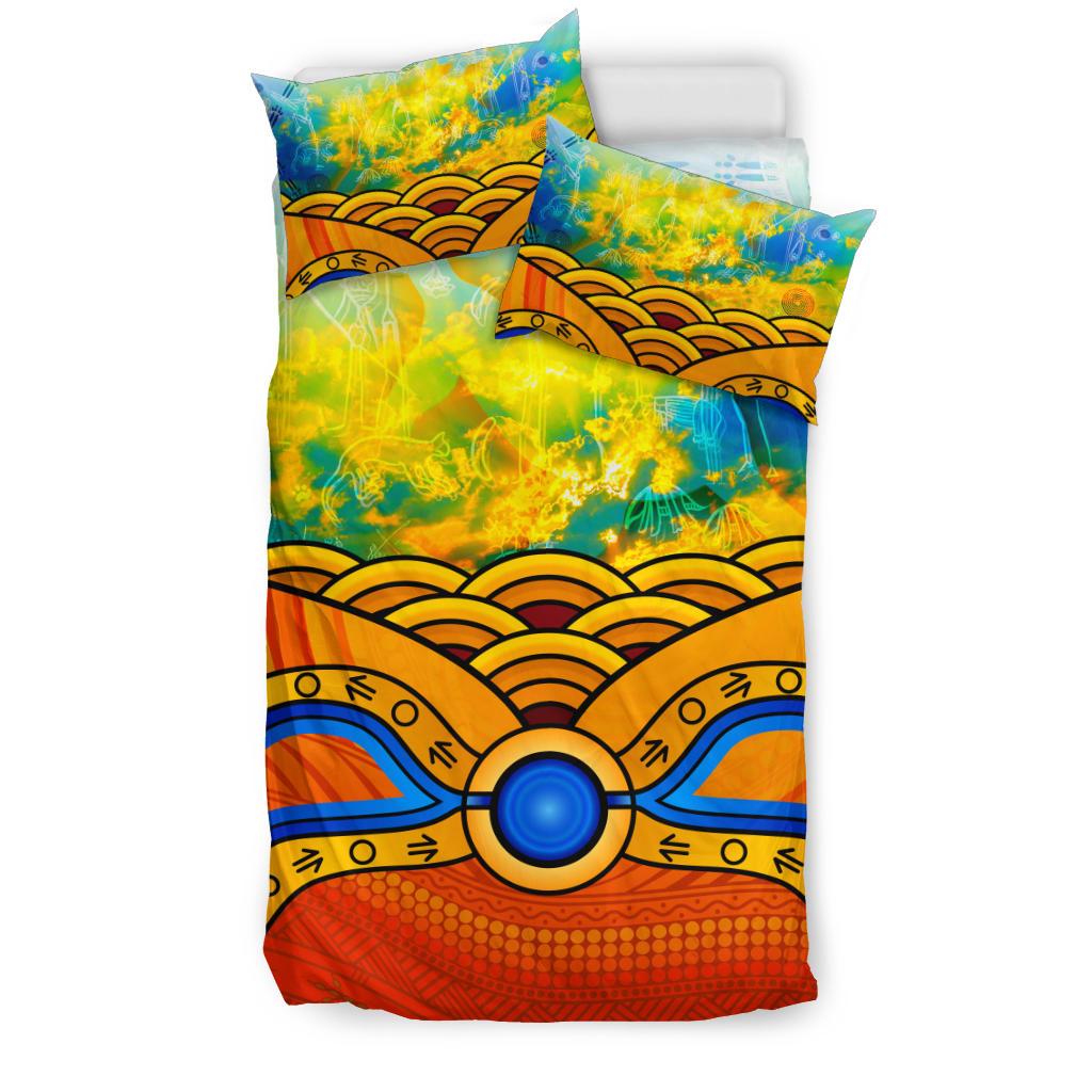 Aboriginal Bedding Set, Australia Kangaroo Sky - Vibe Hoodie Shop