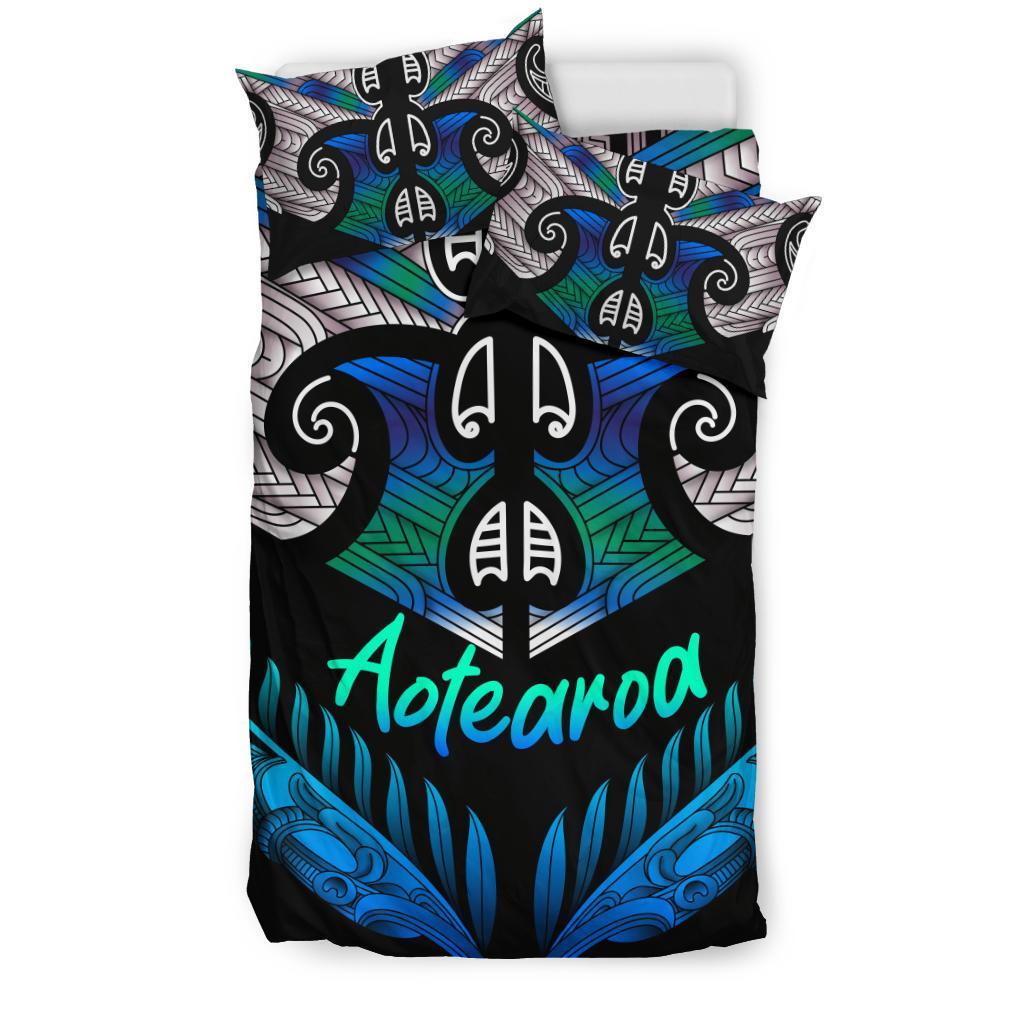 Aotearoa Bedding Set Silver Fern Tangaroa - Vibe Hoodie Shop