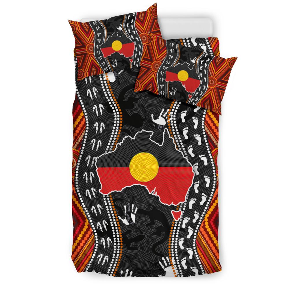 Aboriginal Bedding Set - Australia Indigenous Map - Vibe Hoodie Shop