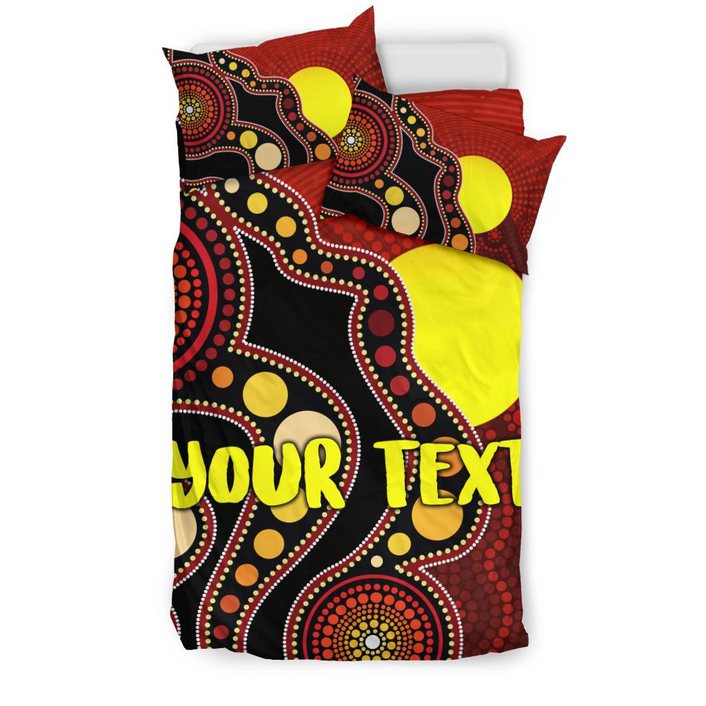 Custom Bedding Set Australia Aboriginal Lives Matter Flag Bedding Set - Vibe Hoodie Shop