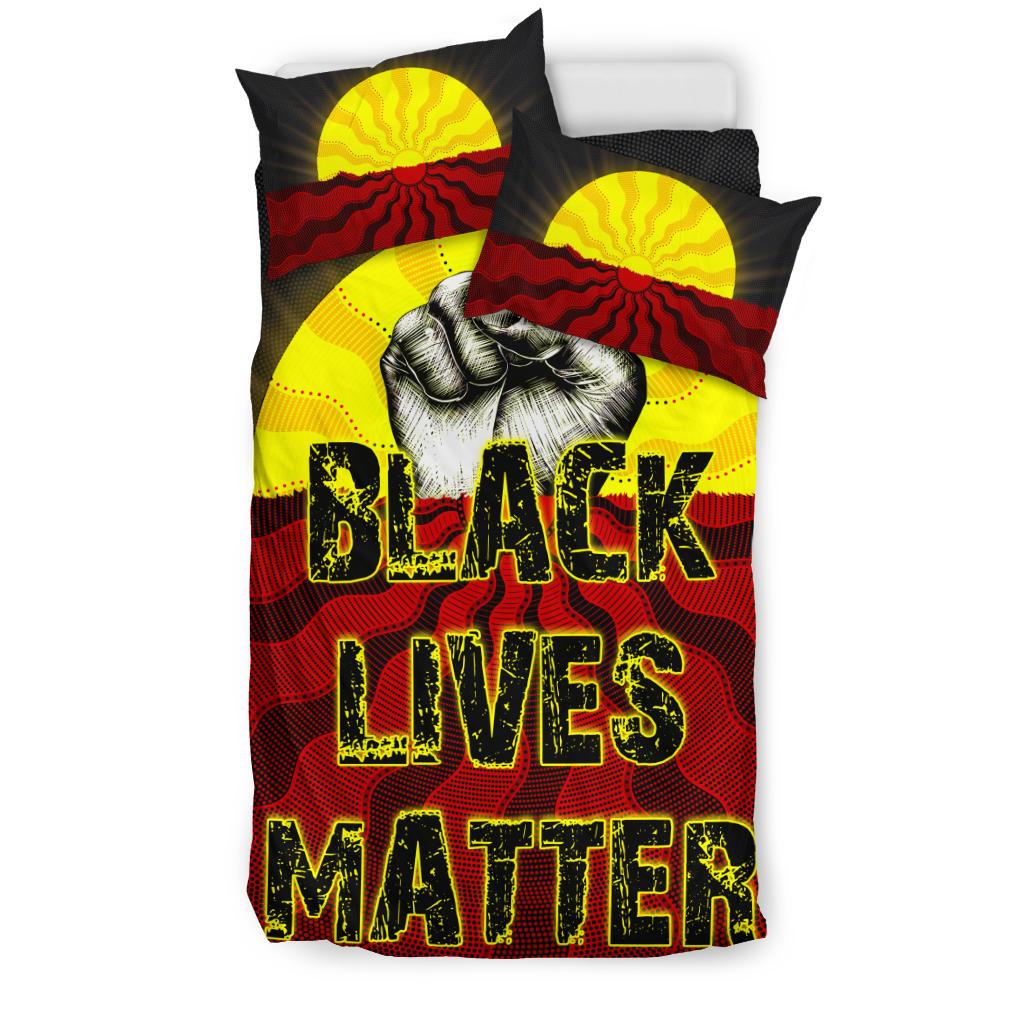 Bedding Set, Aboriginal Black Lives Matter Sun Dot Painting - Vibe Hoodie Shop