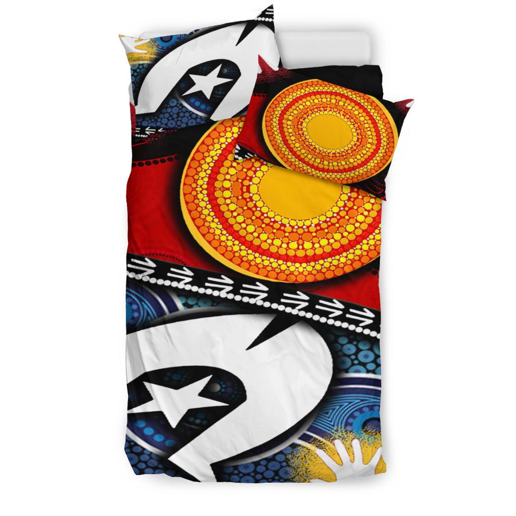 Bedding Set - Australian NAIDOC Aboriginal and Torres Strait Islands Flags - Vibe Hoodie Shop