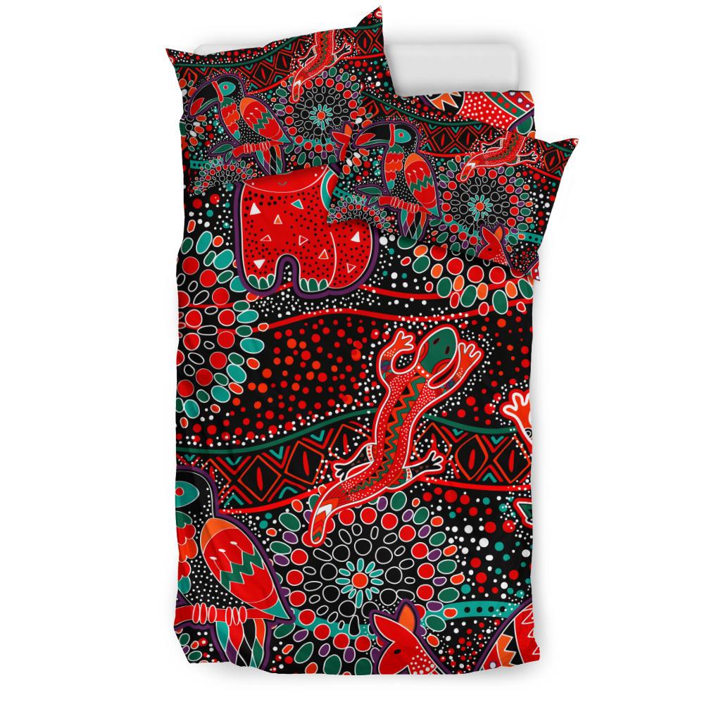 Bedding Sets - Aboriginal Animal and Dot Acrylic Paint - Vibe Hoodie Shop