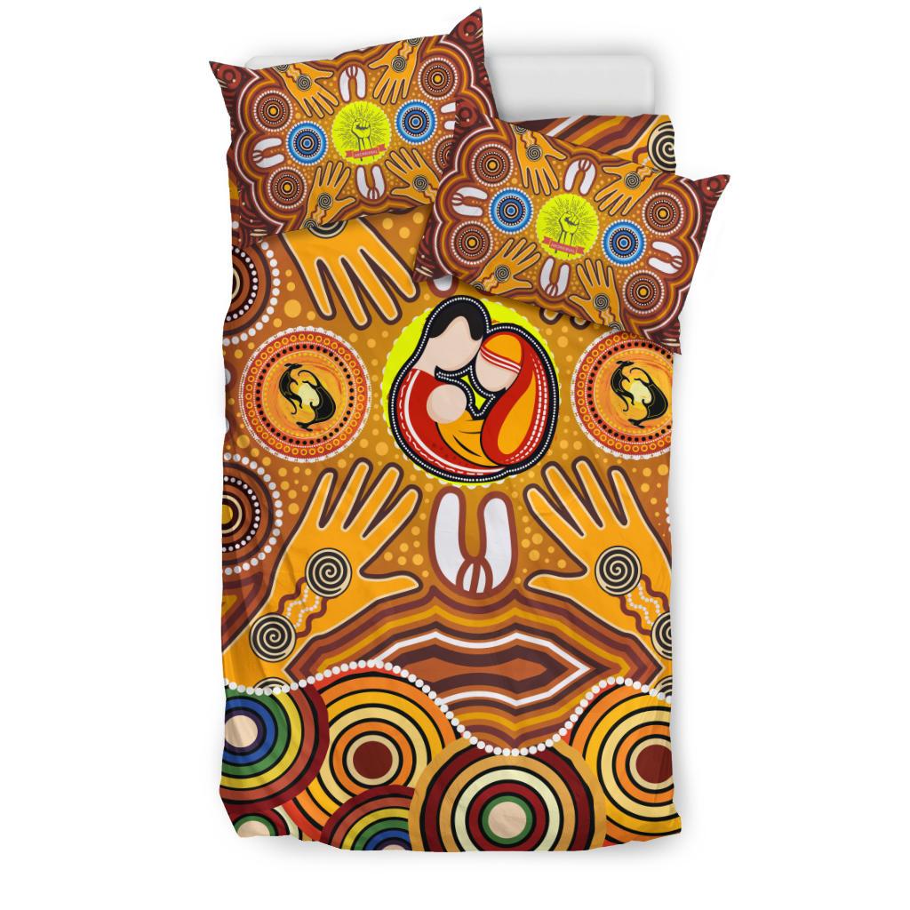 Bedding Sets - Aboriginal Family with Dot Painting - Vibe Hoodie Shop