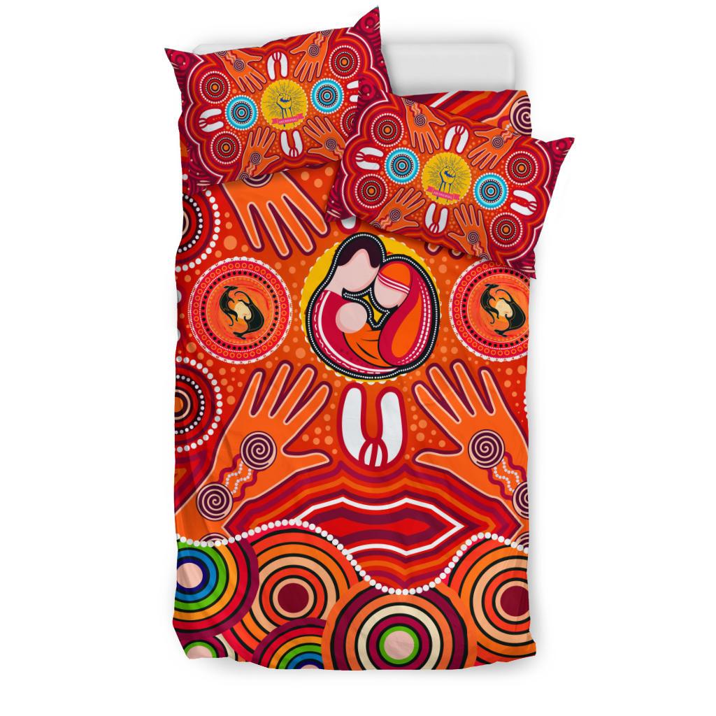 Bedding Sets - Aboriginal Family With Dot Painting art - Vibe Hoodie Shop