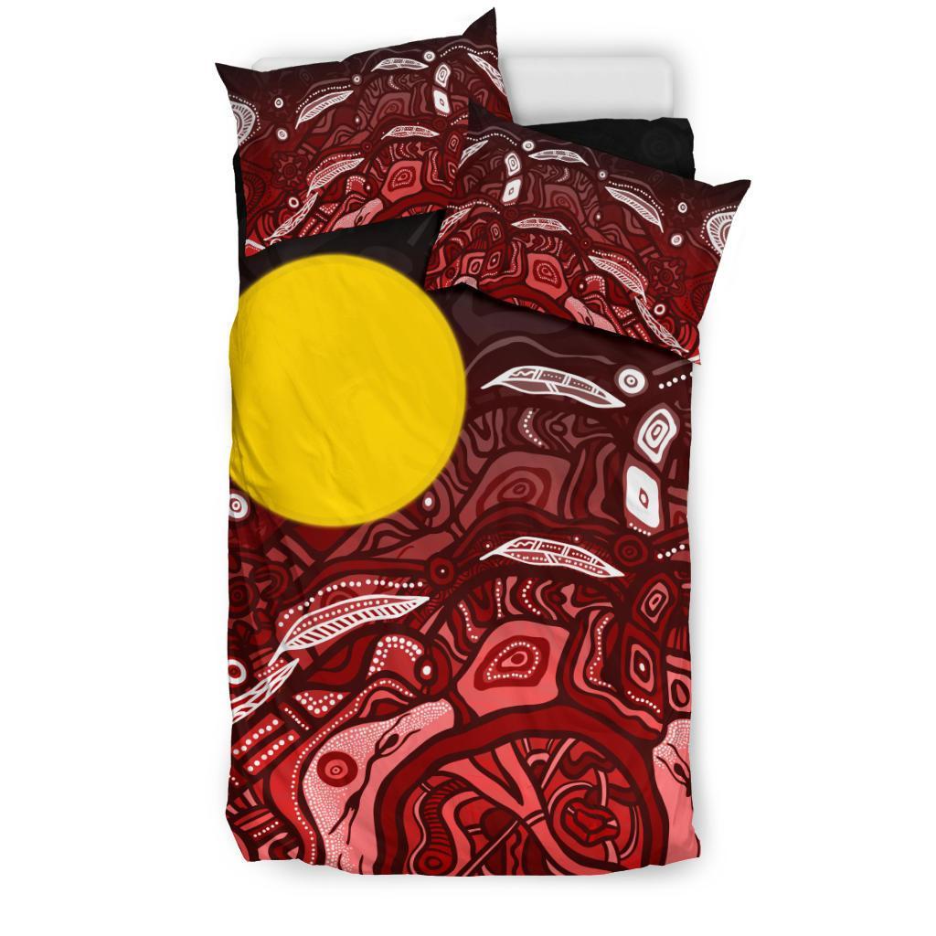 Aboriginal Bedding Set - Red Landscape - Vibe Hoodie Shop