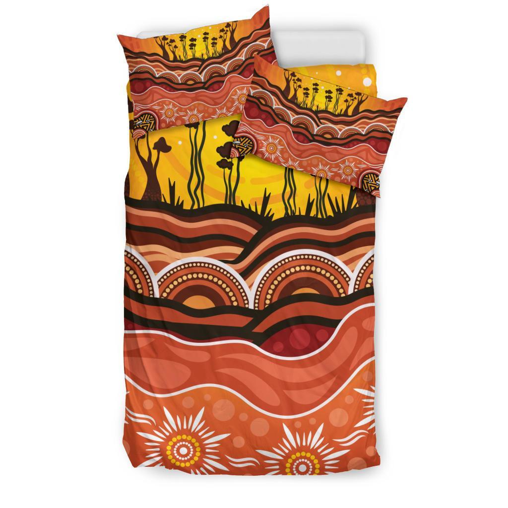 Aboriginal Bedding Set - Boab Tree Dot Painting Ver01 - Vibe Hoodie Shop